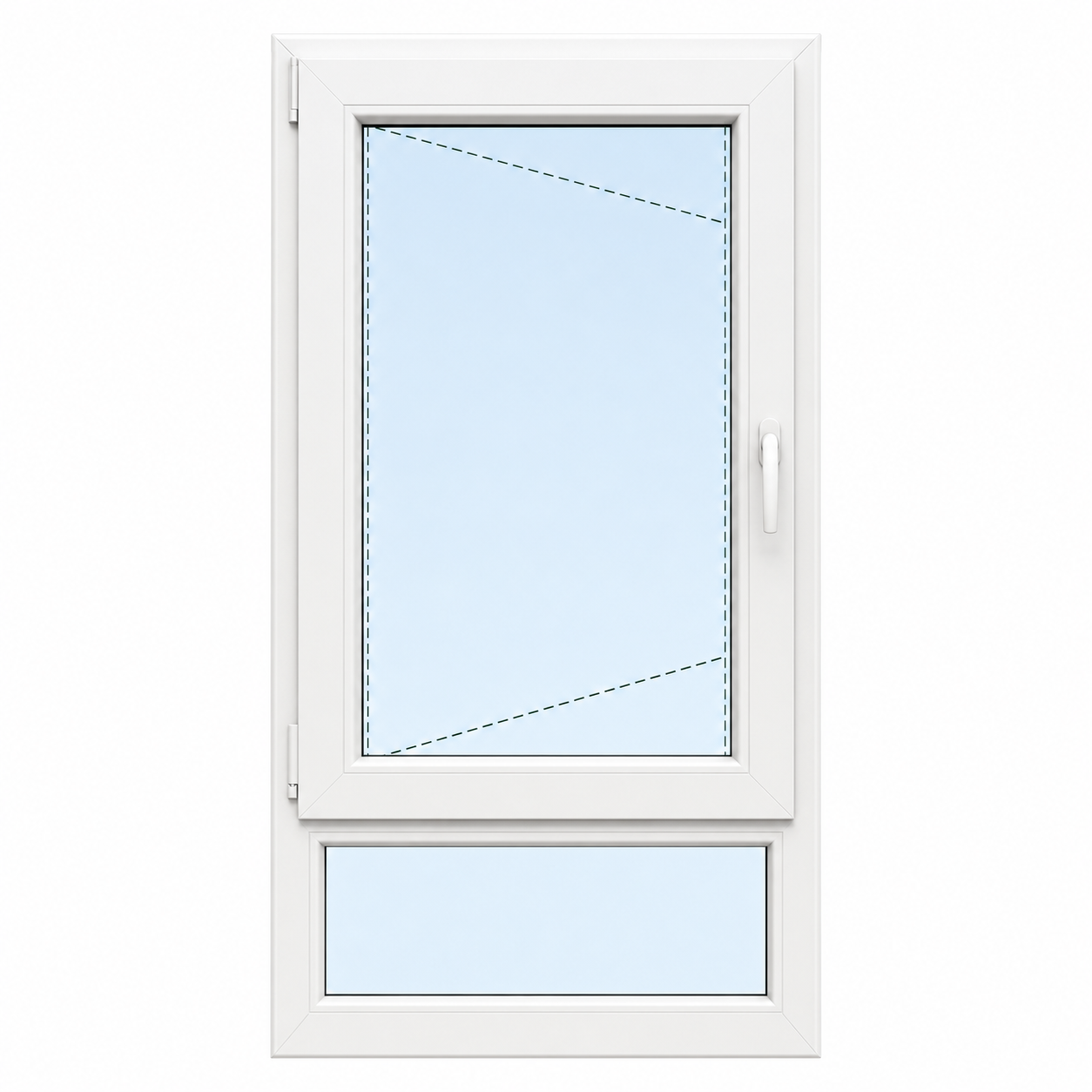 Ventana de una hoja con fijo inferior