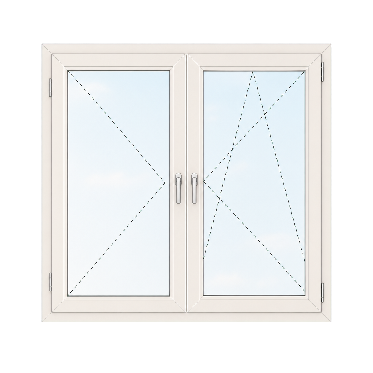 Ventana de dos hojas con oscilobatiente derecha