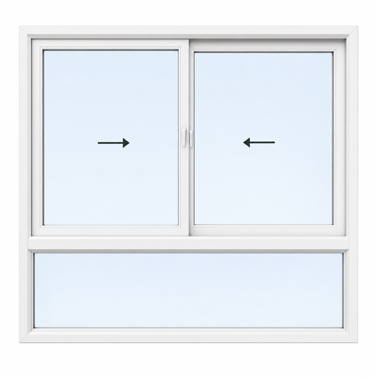 Ventana corredera con fijo inferior